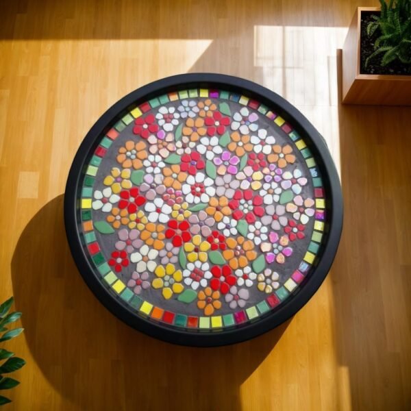 Flower Mosaic Tiles for Crafts Bulk,1LB Iridescent Mosaic Tiles Supplies,Stained Floral Glass Tiles for Garden Decoration,DIY Glass Mosaic Crafts