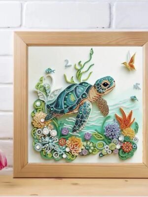 Sea Turtle Animal Special Shape Diamond Art Kits for Adults,5D Diamond Painting Kits for Beginner,DIY Diamond Crystal Rhinestones Painting Kits for Home Wall Decor Gift 11.8 X 11.8inch