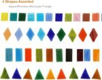 1050 Pieces Mixed Shapes Glass Mosaic Tiles for Crafts, Colorful Stained Glass Pieces for Mosaic Projects