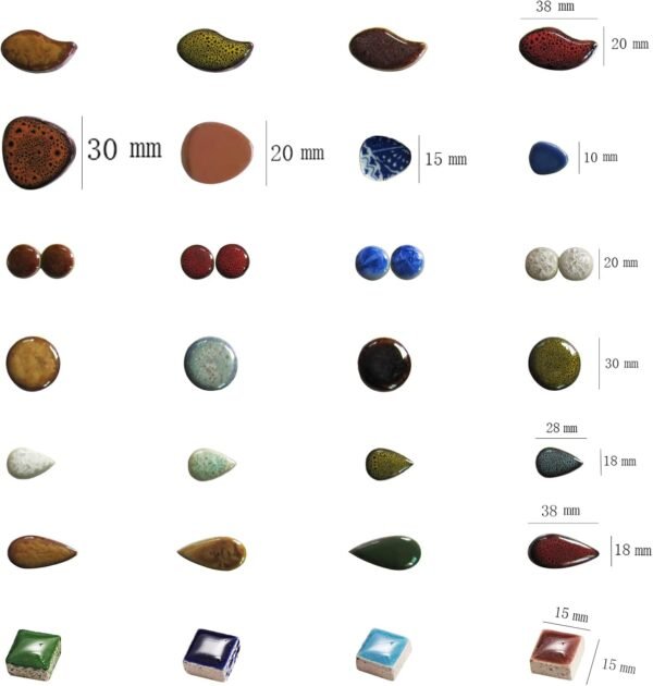 200g Ceramics Mosaic Tiles Random Color Raindrops Shape Mosaic Ceramics Pieces for DIY Crafts Home Decoration(18x28mm)