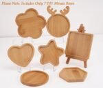 7Pcs Mini Wooden Mosaic Bases Set for DIY Crafts, Lovely Wood Mosaic Coaster Kit for Handcrafted Glass Tile Projects, Unique Wooden Surface for Stained Glass Art and Decoration