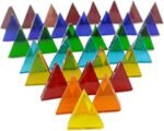 700 Pieces Stained Glass Triangle Mosaic Tiles Cathedral Glass Translucent Assorted Bright Colors 1.1lb/500g