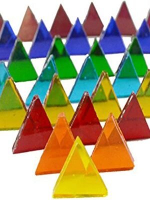 700 Pieces Stained Glass Triangle Mosaic Tiles Cathedral Glass Translucent Assorted Bright Colors 1.1lb/500g