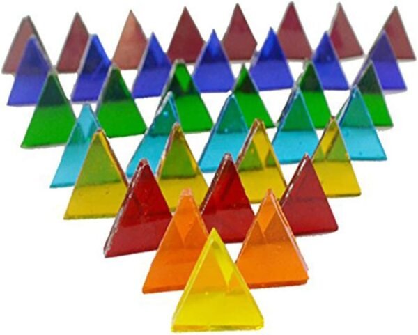 700 Pieces Stained Glass Triangle Mosaic Tiles Cathedral Glass Translucent Assorted Bright Colors 1.1lb/500g