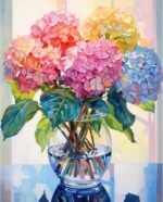 Hydrangea Diamond Painting Kits for Adults-Flowers Diamond Art Kits for Adults,5D Diamond Painting Flowers,DIY Full Drill Diamond Painting Flower Gem Art and Crafts 12x16inch