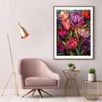 Tulips Diamond Art Painting Kits for Adults - Stained Glass Flower Round Full Drill Diamond Dots Paintings for Beginners, 5D Paint with Diamonds Pictures Gem Art Painting Kits DIY Crafts Project