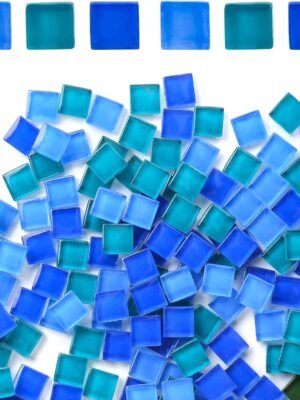 Glass Mosaic Tiles 0.3LB, 4 Shapes Stained Glass Pieces for DIY Crafts, Home Decor, Art Projects, Window & Mirror Decorations