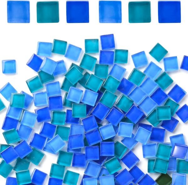 Glass Mosaic Tiles 0.3LB, 4 Shapes Stained Glass Pieces for DIY Crafts, Home Decor, Art Projects, Window & Mirror Decorations