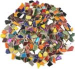 Vibrant Broken Ceramic Tiles for Crafts Mosaics,Irregular Polished China Tile Scraps Stained Glass Pieces, Mixed Colors- 2Pounds/0.97 Square Foot