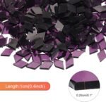 200g Mosaic Tiles Rhombus Shape Glass Mosaic Tiles Stained Mosaic Glass Pieces for Home Decoration Art Crafts DIY Projects Transparent Purple