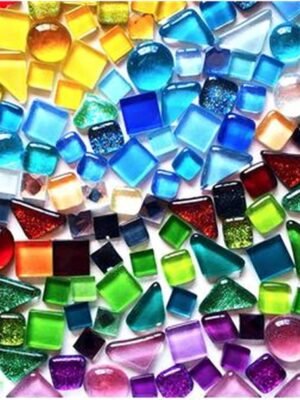 500g Glue Down Irregular Tiny Mosaic Tile Hobbies Children Handmade Crystal Craft for Bathroom Kitchen Home Decoration DIY Art Projects,0.4X0.4 Inch(Mixed Color Series)