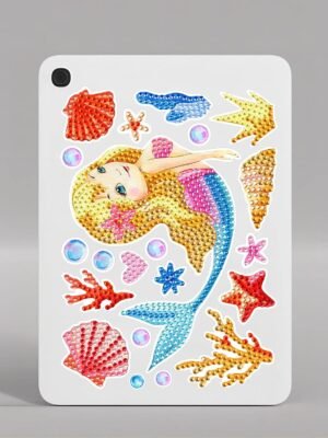 Diamond Art Kits for Kids Adults,DIY Cartoon Mermaid/ 22 Pcs Creative Diamond Art Stickers - Gem Painting Craft Mosaic Stickers by Number Kits (Mermaid/)