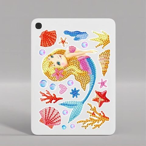 Diamond Art Kits for Kids Adults,DIY Cartoon Mermaid/ 22 Pcs Creative Diamond Art Stickers - Gem Painting Craft Mosaic Stickers by Number Kits (Mermaid/)