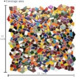 Vibrant Broken Ceramic Tiles for Crafts Mosaics,Irregular Polished China Tile Scraps Stained Glass Pieces, Mixed Colors- 2Pounds/0.97 Square Foot