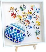 DIY Vase Mosaic Painting Kit, DIY Mosaic Arts and Craft Kits with Vase Mosaic Accessories, Handmade Sticker Painting Gem Art Kit for Adults Room or Home Decor