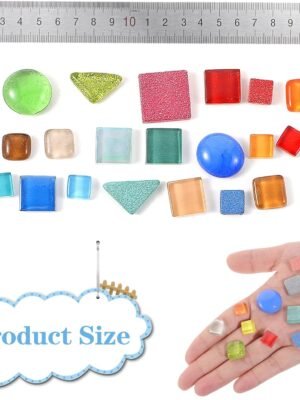 2.2lb Assorted Colors Glass Mosaic Tiles for Crafts Irregular Crystal Mosaic Glass Pieces for DIY Mosaic Making Projects, Home Decoration, and Garden Crafts (Mixed Shapes)
