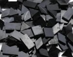 Multi-Color Options,  Glass Mosaic Tiles for Crafts,4 Shapes Mixed Colorful Glass Tiles  Stained Glass Pieces for Mosaic, 200 Pieces,Regular Black