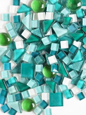 1 LB Mixed Crystal Glass Mosaic of Different Sizes, Loose DIY Mosaic Art Hobbies Craft Material, Accessories, Mosaic Supplier