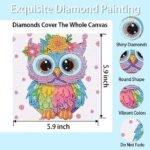 4 Pieces Cartoon Diamond Art Kits for Adults, Cute Animals DIY Diamond Art Painting for Adults Beginner, Mosaic Kits 5D Full Round Drill Gem Art for Home Wall Decor Kids 6X6 inch