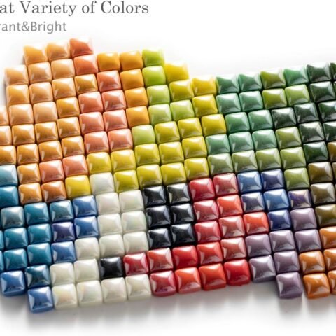 1.7 Pounds/350 Pieces Vibrant Glass Mosaic Tiles Assortment for Crafts, Colorful Glossy Stone Glass Tiles Pieces Bulk for Mosaic Art Craft Home Garden Decoration
