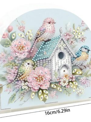 Diamond Art Acrylic Napkin Holders Diamond Painting Napkin Holder for Table Gem Art Gem Painting Mosaic Kits for Adults Paint by Numbers Kit for Adults with Special Shaped Drills Bird Flower