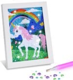 Diamond Art for Kids with Frames, Mosaic Gem Sticker Art Projects Kits, Holiday Crafts Supplies Gifts for Girls Boys Ages 6 7 8 9 10 11 12