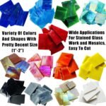 Mosaic Tiles Stained Glass Scraps Sheets for Crafts Bulk, Broken Glass Pieces, Variety of Colors and Shapes, 35oz/1kgs Value Pack