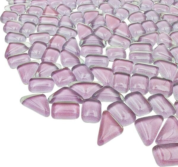 500g/1.1lb Crystal Glass Mosaic Tiles,Glass Mosaic Pieces for Crafts,Irregular Mosaic Pieces for Home Decoration or DIY Crafts,Mosaic Making Supplies. (Purple)