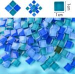 Glass Mosaic Tiles 0.3LB, 4 Shapes Stained Glass Pieces for DIY Crafts, Home Decor, Art Projects, Window & Mirror Decorations