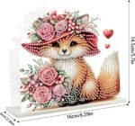 Diamond Art Table Napkin Holders Diamond Painting Napkin Holder for Table Gem Art Gem Painting Mosaic Kits for Adults Paint by Numbers Kit for Adults with Special Shaped Drills Fox Flower