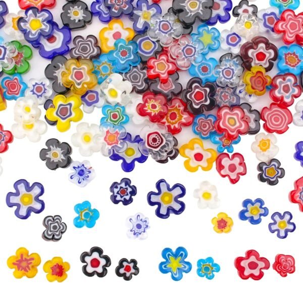 Millefiori Flower Glass Mosaic Tiles for Crafts, Mosaic Glass Pieces for DIY Crafts Supplies,Mosaic Garden Craft Kit