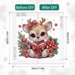Christmas Diamond Art Painting Kit, 5D DIY Deer, Special Shape Crystal Diamond Partial Diamond Art Painting Mosaic Handicraft, Wall Art Painting For Bedroom, Office, Living Room Wall Decor Gift