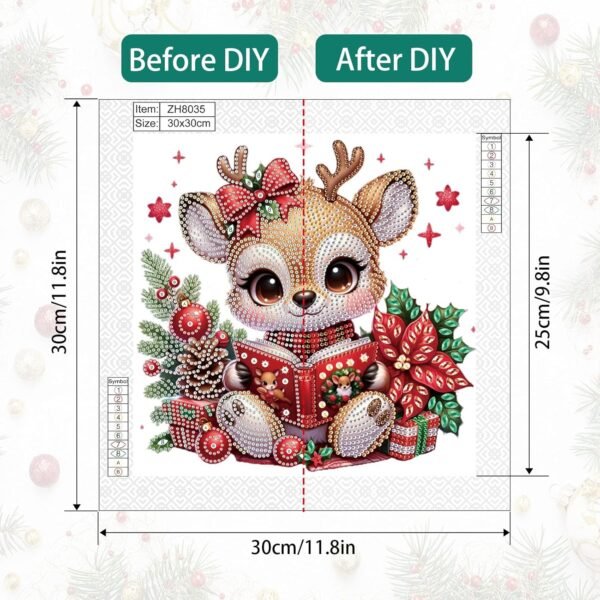 Christmas Diamond Art Painting Kit, 5D DIY Deer, Special Shape Crystal Diamond Partial Diamond Art Painting Mosaic Handicraft, Wall Art Painting For Bedroom, Office, Living Room Wall Decor Gift