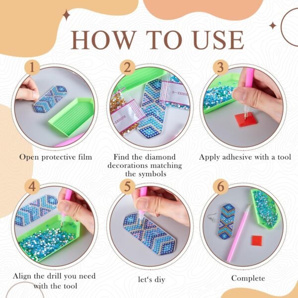 8 Pairs Diamond Painting Earrings Making Kit 5d Hand Mosaic Diamond Art DIY Boho Vintage Dangle Drop Earrings with Tool Gift for Women DIY Lovers Bohemia Jewelry Craft Supplies