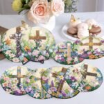 8 Pcs Diamond Art Coasters Kits for Adults - Christ Cross Diamond Painting Coasters Kits for Adults with Holder Cork Pads DIY Religion Diamond Art Dots Painting Coasters Set for Adult Beginners Crafts