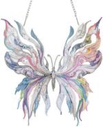 DIY Hanging Diamond Art Pendant Kit Butterlfy, Special Crystal Double Sided Diamonds Painting Ornament Kit for Adults, Acrylic Gem Painting Board for Window Decor