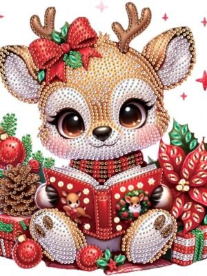 Christmas Diamond Art Painting Kit, 5D DIY Deer, Special Shape Crystal Diamond Partial Diamond Art Painting Mosaic Handicraft, Wall Art Painting For Bedroom, Office, Living Room Wall Decor Gift