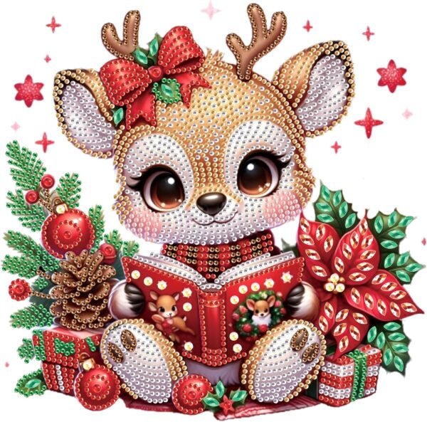 Christmas Diamond Art Painting Kit, 5D DIY Deer, Special Shape Crystal Diamond Partial Diamond Art Painting Mosaic Handicraft, Wall Art Painting For Bedroom, Office, Living Room Wall Decor Gift
