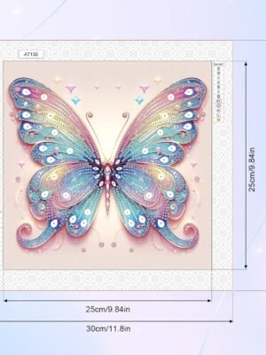 Diamond Art Painting Kit, DIY Colorful Butterfly 5D Special Shape Crystal Diamond Partial Diamond Art Painting Mosaic Making Craft, Suitable for Home Wall Decor Art Holiday Gift