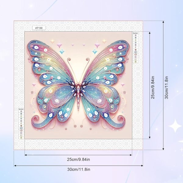 Diamond Art Painting Kit, DIY Colorful Butterfly 5D Special Shape Crystal Diamond Partial Diamond Art Painting Mosaic Making Craft, Suitable for Home Wall Decor Art Holiday Gift