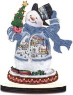 Christmas Diamond Art Tabletop Decoration, DIY Snowman and Christmas tree, Diamond Art 5D Special Shape Crystal Diamond Partial Diamond Art Painting Mosaic Handicraft, Home Office Tabletop Decor Gift