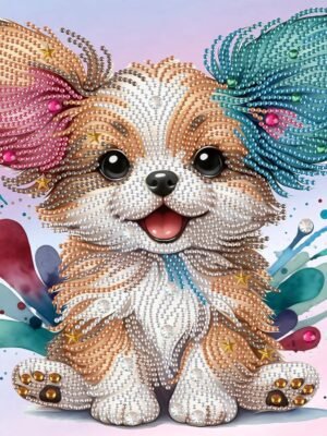 Diamond Art Painting Kit, DIY Dog 5D Special Shape Crystal Diamond Partial Diamond Art Painting Mosaic Making Craft, Suitable for Home Wall Decor Art Gift