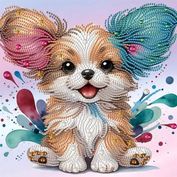 Diamond Art Painting Kit, DIY Dog 5D Special Shape Crystal Diamond Partial Diamond Art Painting Mosaic Making Craft, Suitable for Home Wall Decor Art Gift