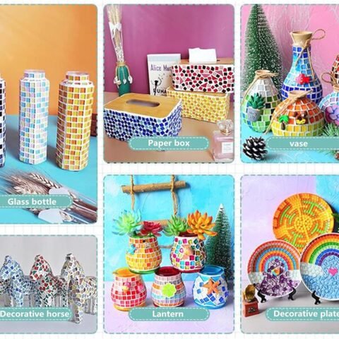 500g Mixed Color Irregular Crystal Mosaic Tiles,Tiny Mosaic Tile DIY Hobbies Children Handmade Crystal Craft for Craft Bathroom Kitchen Home Decoration DIY Art Projects,0.4X0.4 Inch(Green Series)