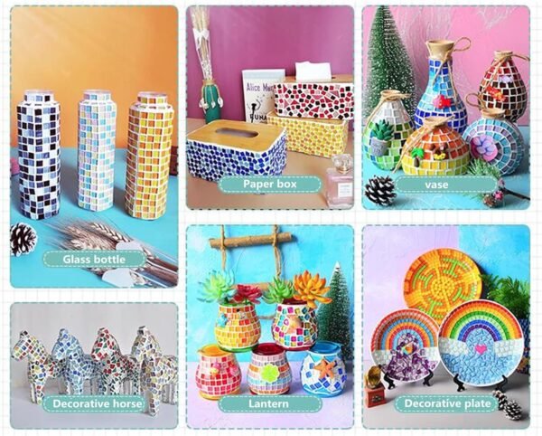 500g Mixed Color Irregular Crystal Mosaic Tiles,Tiny Mosaic Tile DIY Hobbies Children Handmade Crystal Craft for Craft Bathroom Kitchen Home Decoration DIY Art Projects,0.4X0.4 Inch(Green Series)