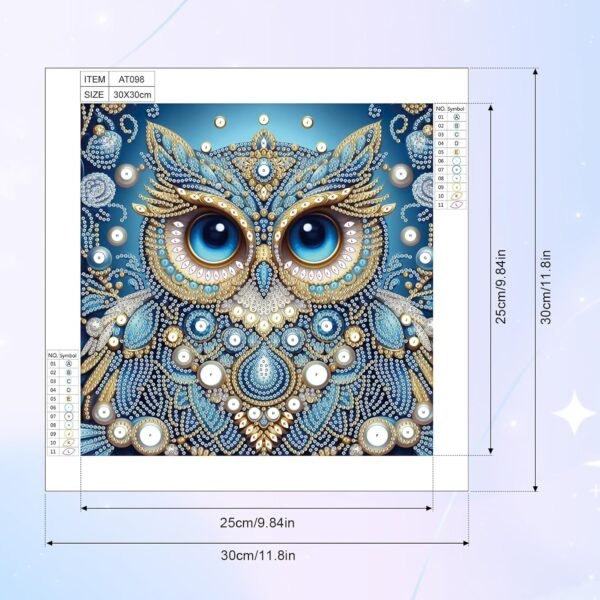 Diamond Painting Art Kit, DIY Owl 5D Diamond Painting Special Shape Drills Diamond Painting Mosaic Making Craft, Suitable for Home Wall Decor Art Gift