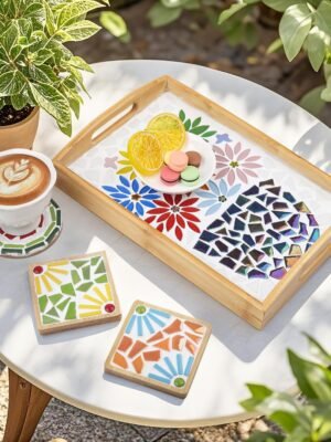 Irregular Glass Mosaic Tiles for Crafts Bulk,200g Broken Mosaic Glass Pieces for Crafts, Perfect for Mosaic Art Crafting Supplies and DIY Mosaic Project