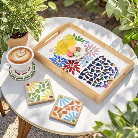 Irregular Glass Mosaic Tiles for Crafts Bulk,200g Broken Mosaic Glass Pieces for Crafts, Perfect for Mosaic Art Crafting Supplies and DIY Mosaic Project