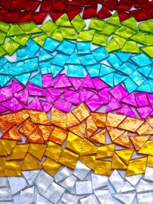 1.1LB Mixed Colors Irregular Glass Mosaic Tiles for Crafts - Pre-Cut Assorted Colors & Shapes Mosaic Glass Pieces - Ideal for Mosaic Art, Puzzles, and Cutting Projects