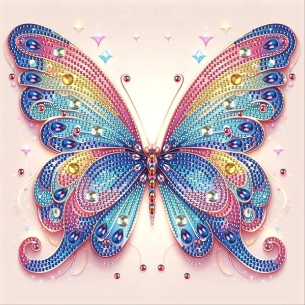 Diamond Art Painting Kit, DIY Colorful Butterfly 5D Special Shape Crystal Diamond Partial Diamond Art Painting Mosaic Making Craft, Suitable for Home Wall Decor Art Holiday Gift